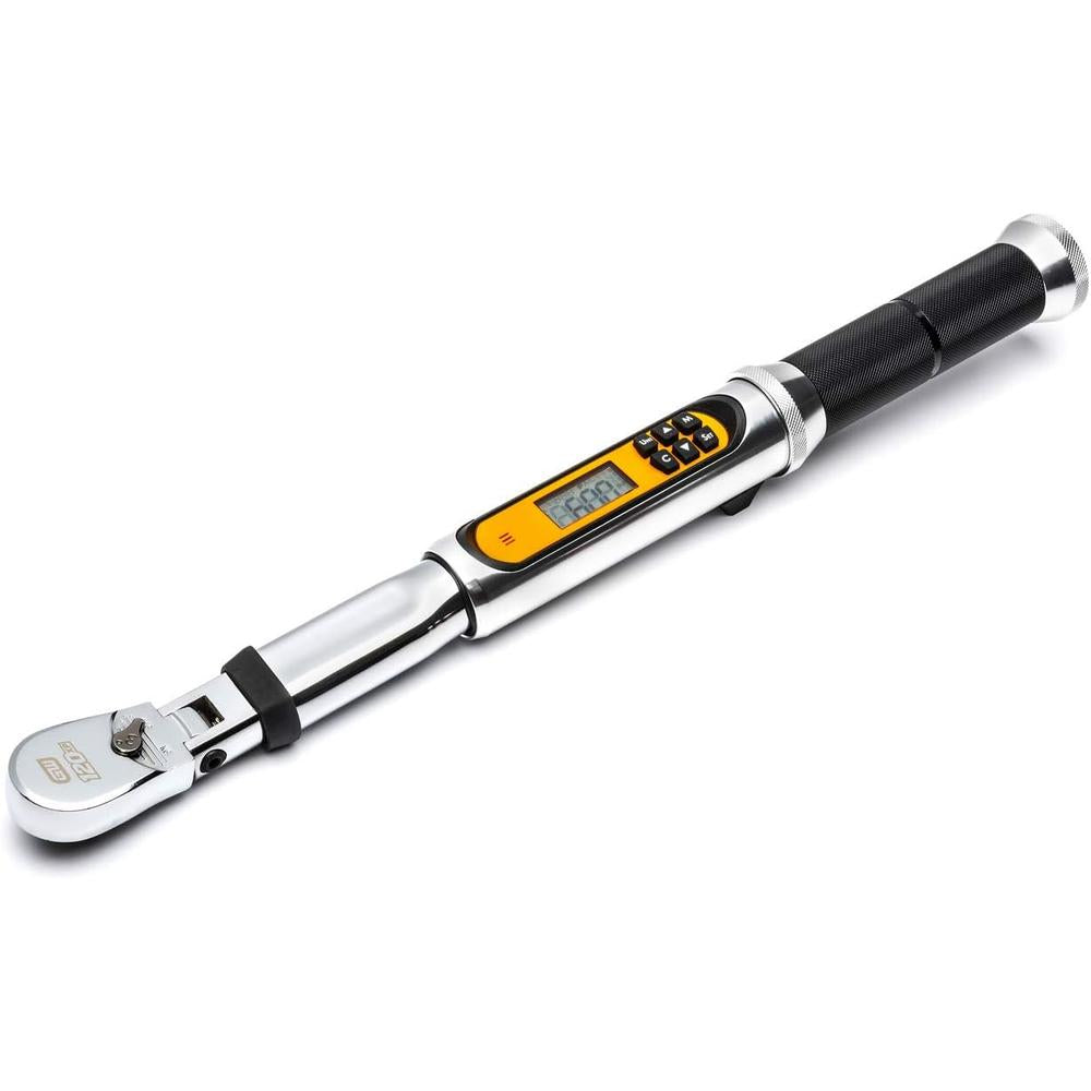 GearWrench 85195 Clé dynamométrique électronique à tête flexible 120XP à entraînement 3/8" avec angle, 0-100 FT-LB, 15,87" de long, comprend un étui moulé