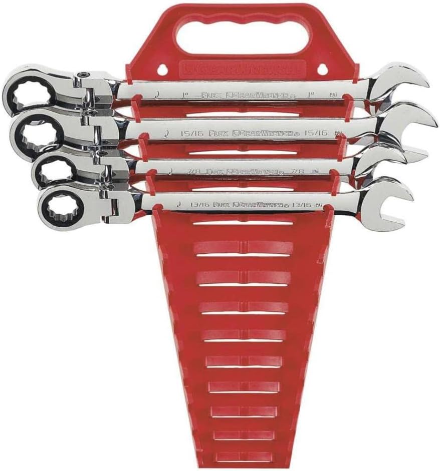 GEARWRENCH 4 Pc. 12 Point Flex Head Ratcheting Combination SAE Wrench Completer Set - 9703