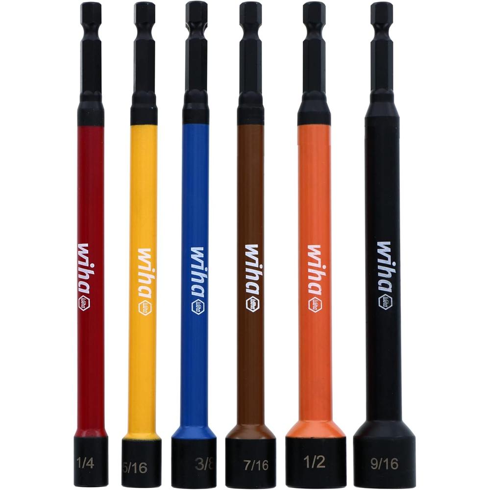 Wiha Tools 70486 Jeu de 6 pièces de réglage d'écrous magnétiques à code couleur