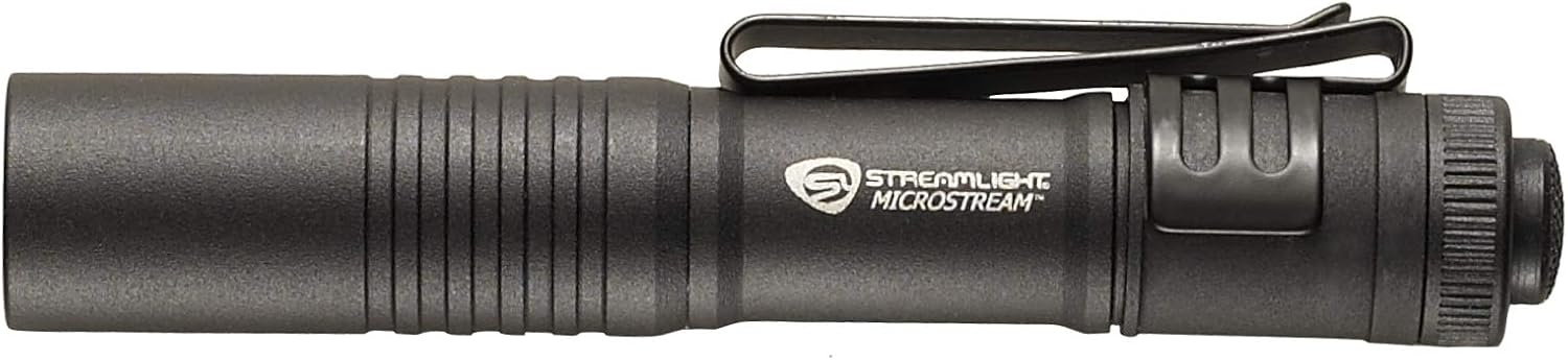 Streamlight MicroStream Ultra-compact Aluminum body with AAA alkaline battery. 3.5 Inch - 1.04 oz - 45 Lumens - 66318