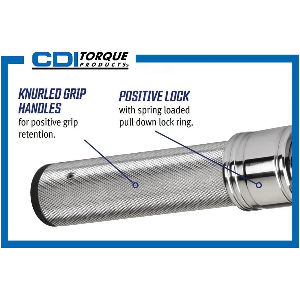 CDI Torque Products 2502MRMH 3/8" Drive Metal Handle Click Type Torque Wrench, Torque Range 30 to 250-Inc