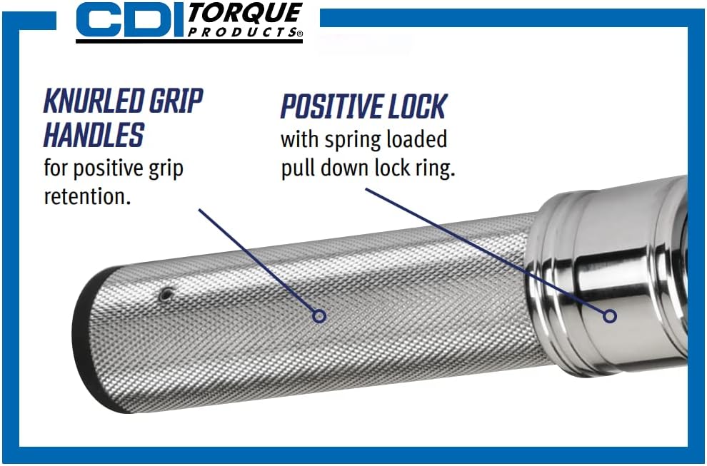 CDI Torque Products 10002MRMH 3/8" Drive Metal Handle Click Type Torque Wrench, Torque Range 150 to 1000-