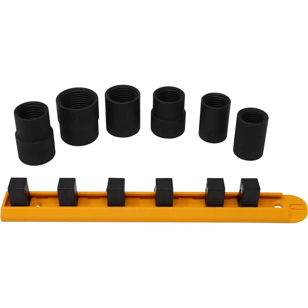 CTA 8856 6-pc Emergency Lug Nut Remover Impact Socket Set On Socket Rail, 17MM + 3/4" To 1-1/8"