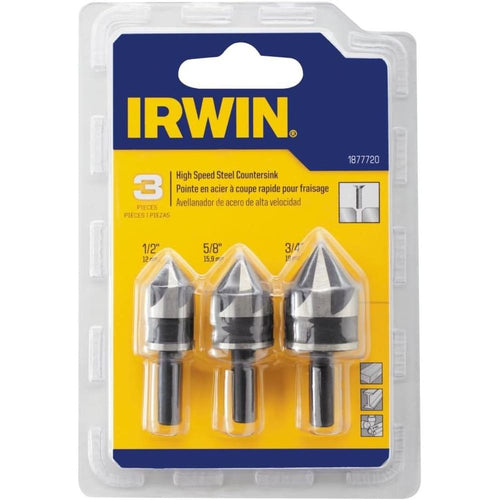Irwin Tools 1877720 Ensemble de 3 forets à fraise en métal en oxyde noir
