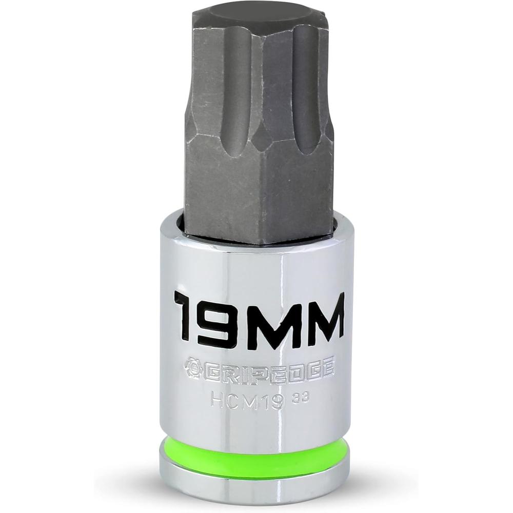 GripEdge HCM8S 8-Pc 1/2" Drive Metric Rpt Hex Bit Socket Set, 10-19 Mm