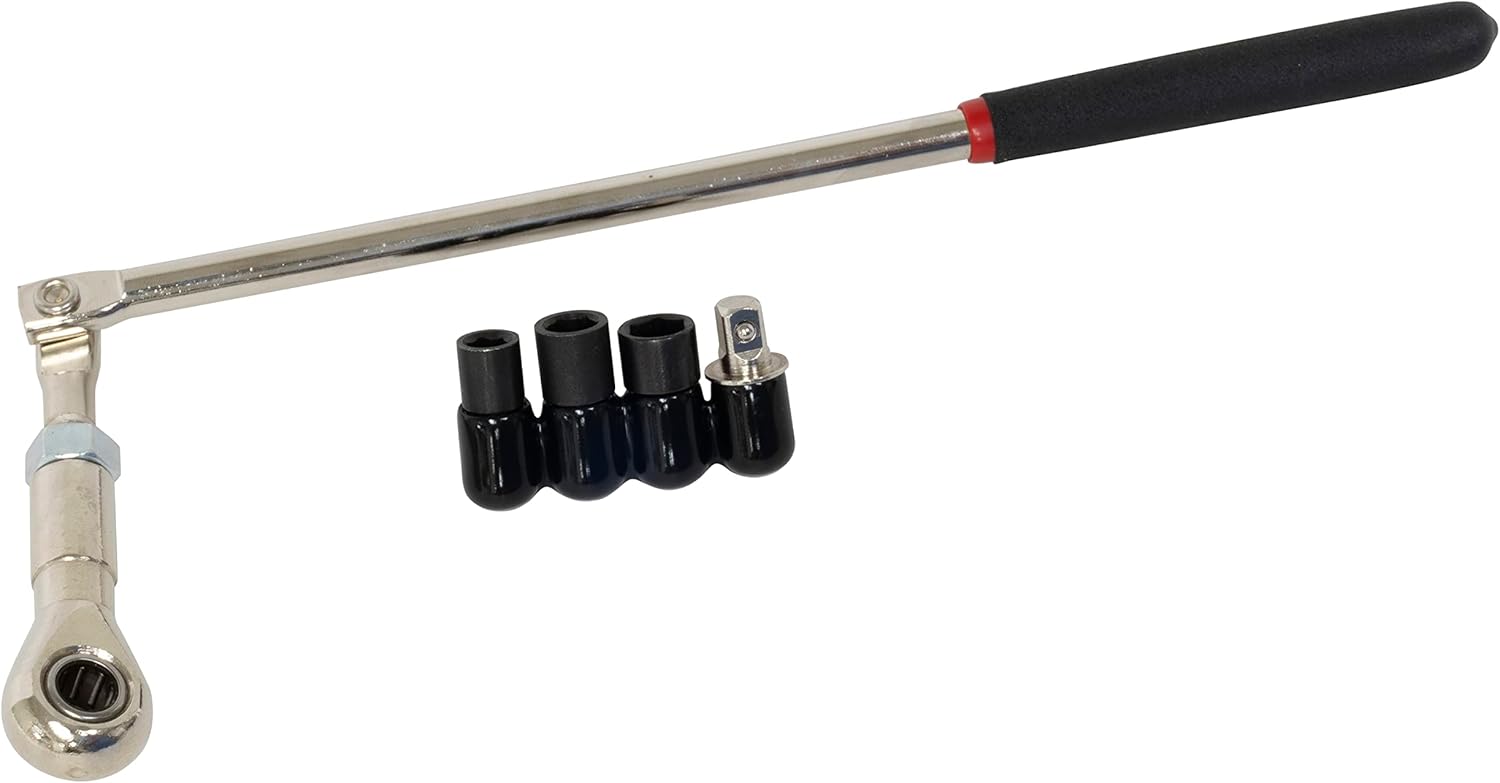 Lisle 64180 5-PC ACTUATOR MOTOR WRENCH SET, INCLUDES 5.5MM, 7MM, 8MM SOCKETS & 1/4" SQ. DRIVE ADAPTER