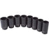 Sunex Tools 2835 Jeu de douilles à chocs pour écrou de broche profond, 1/2 po, métrique, standard, 12 pans, Cr-Mo, 29 mm - 39 mm, 8 pièces