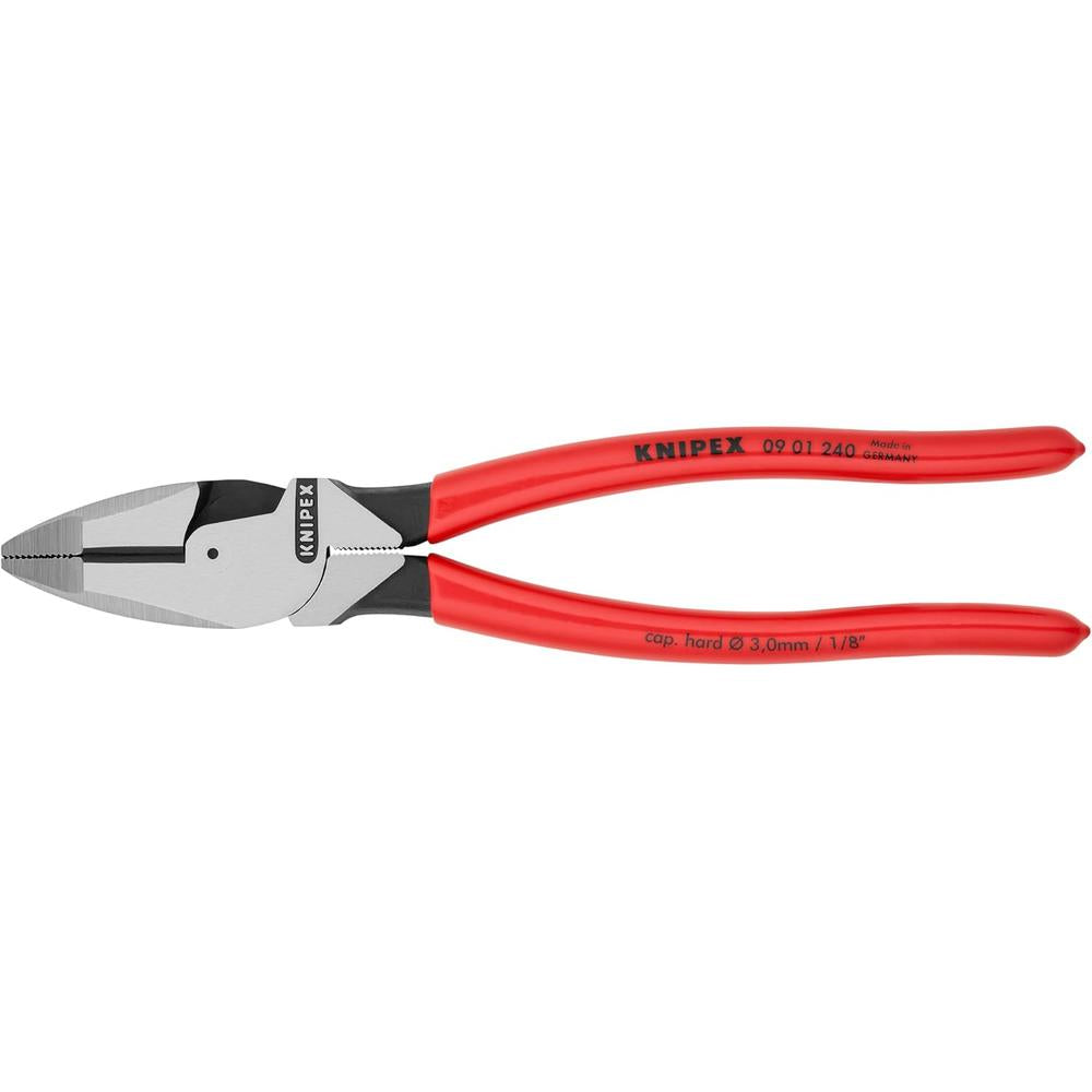 Knipex 9K 00 80 158 US 3pc Electrical Set: 9 1/2" Lineman's Pliers, 8" Forged Wire Stripper, 10" High Leverage Diagonal Cutters