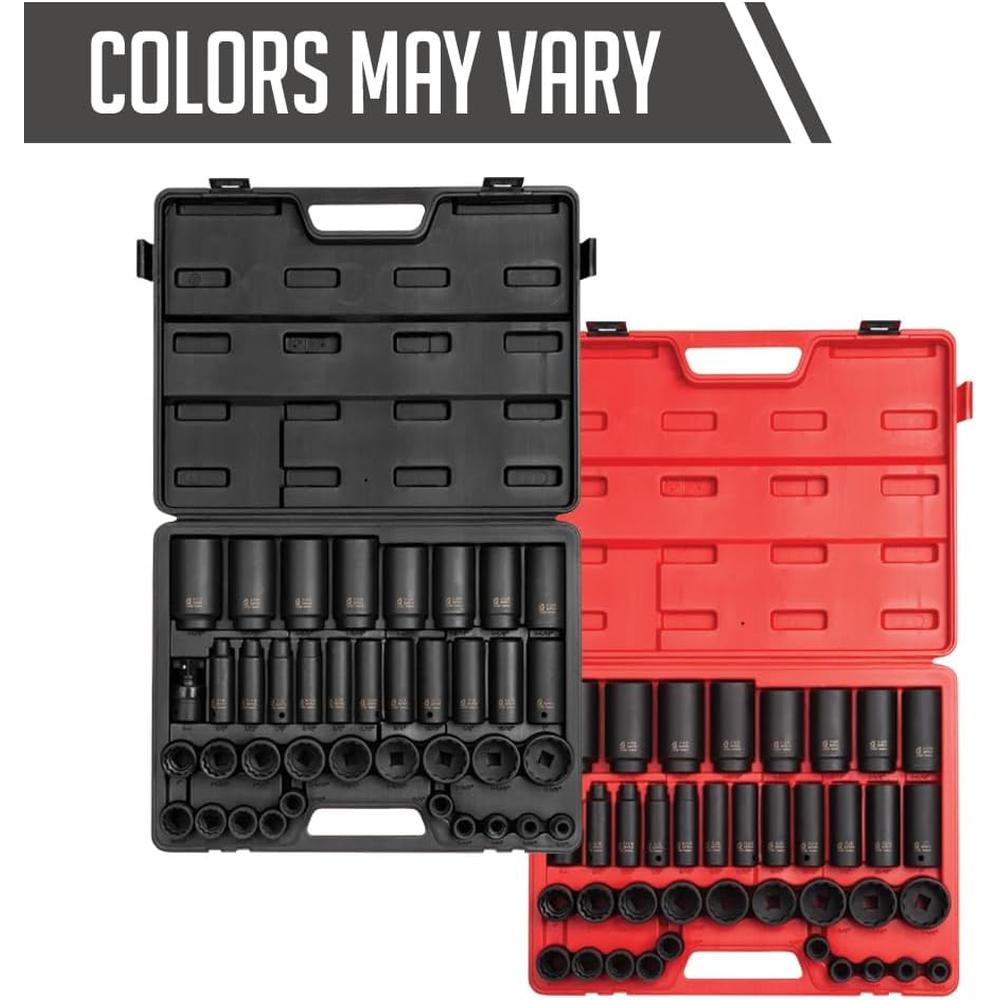Sunex Tools 2698 1/2 in. Drive 12-Point SAE Master Impact Socket Set, 39 pieces