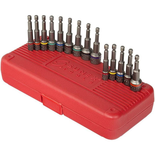 Sunex 9933 Jeu de 14 écrous magnétiques prêts à l'impact (SAE/Mm).