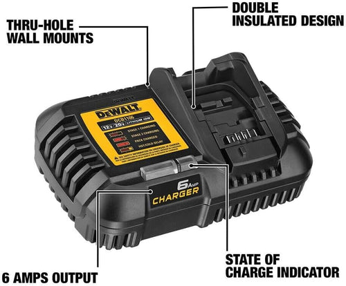 Chargeur rapide DeWalt DCB1106 12 V MAX*/20 V MAX*/FLEXVOLT 6 A