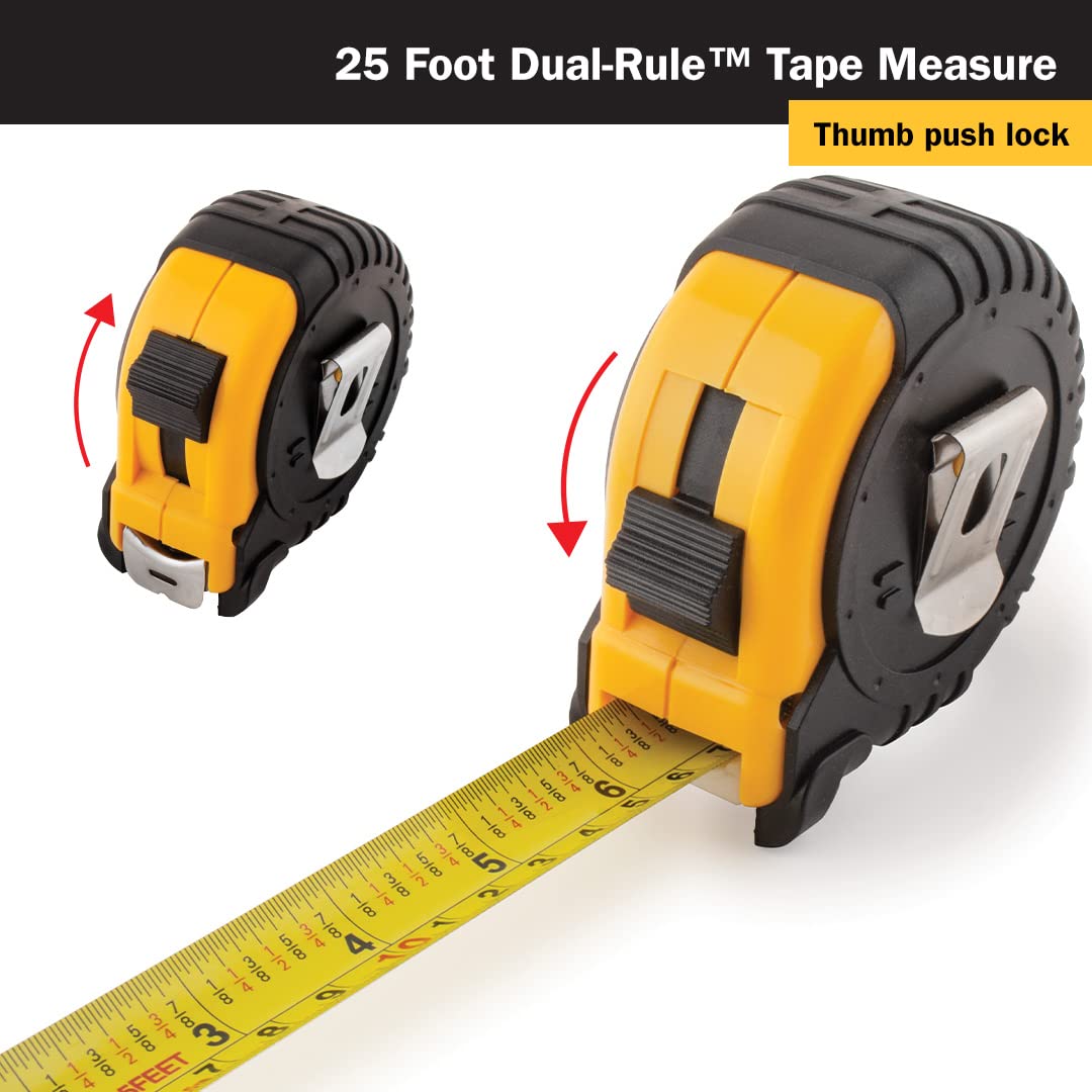Titan Tools 10907 25-Foot Dual-Rule Tape Measure