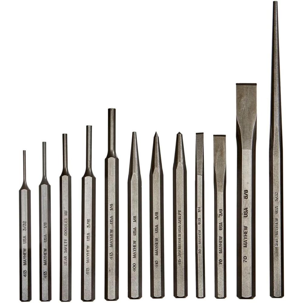 Mayhew Tools 61040 12 PC Punch & Chisel Set