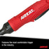 Aircat 6270 Die Grinder ergonomic grip close-up with most comfortable trigger in the industry callout