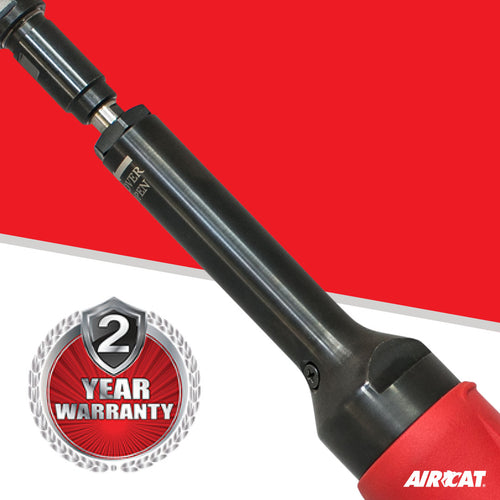Aircat 6270 Extended Straight Die Grinder close-up of extension shaft with 2 Year Warranty badge