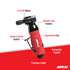 Aircat 6280 Right Angle Die Grinder - labeled feature callout diagram showing motor, spindle lock, speed control, ergonomic grip, precision collet, composite handle
