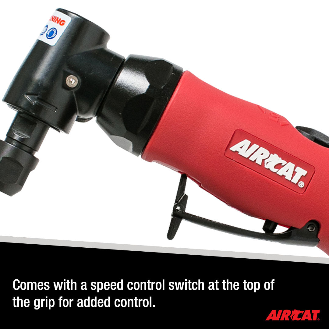 Aircat 6280 Right Angle Die Grinder - speed control switch at top of grip detail
