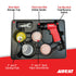 Aircat 6315-K Kit contents including blow mold tray, pistol grip sander, 2" and 3" sanding pads, and sandpaper assortment