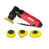 Aircat 6320 Spot Sander/Polisher shown with 1.25in round, 2in round, and triangular hook-and-loop backing pads