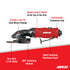 Aircat 6340-A Angle Grinder - feature callout diagram: spindle lock, speed control switch, composite grip, multi-positional rotational guard, 360 degree exhaust, 1.0 HP motor