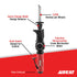 Aircat 6355-A feature callout diagram showing quick-change blade, dual-speed design, 5000 SPM, and rear exhaust