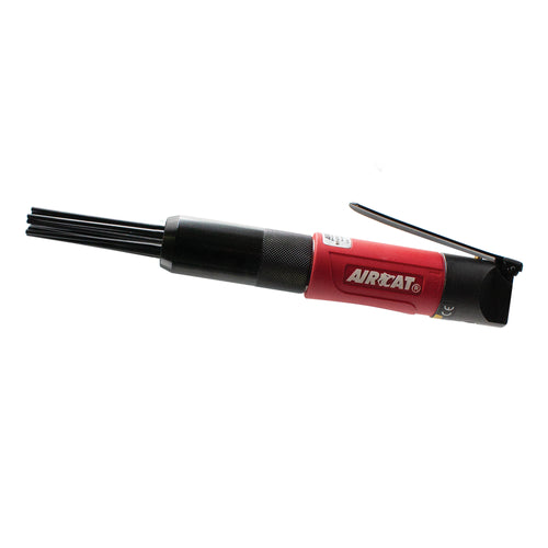 Aircat 6390 Compact Needle Scaler - Red and Black Pneumatic Tool with Needle Bundle
