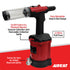 Aircat 6420 Air Hydraulic Riveter - on/off switch for mandrel vacuum collection, swivel air inlet, adjustable head and nut