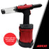 Aircat 6420 Air Hydraulic Riveter angled view - 3700 lb pull force and composite comfort grip callout