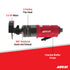 Aircat 6530 Cut-Off Tool labeled diagram: 0.5 HP Motor, 3 Position Flex Head, 360 degree Rotational Guard and Exhaust, Patented Muffler Design