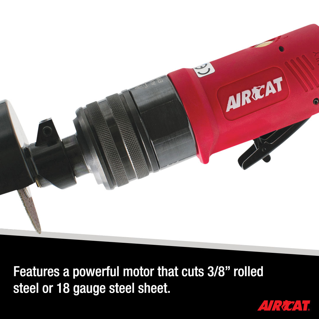 Aircat 6530 Cut-Off Tool cutting 3/8" rolled steel or 18 gauge steel sheet