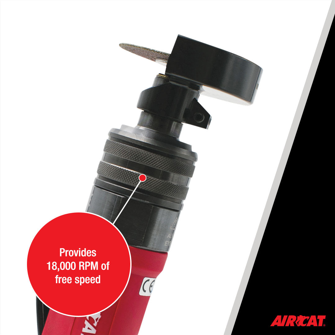 Aircat 6530 Cut-Off Tool callout showing 18,000 RPM free speed