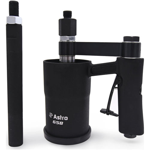 Astro Pneumatic AST-658 Stubby Air Slide Hammer with extension rod and spindle on white background