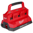 Milwaukee Tool 48-59-1809 M18 PACKOUT Six Bay Rapid Charger - angled view showing six charging bays and carrying handle