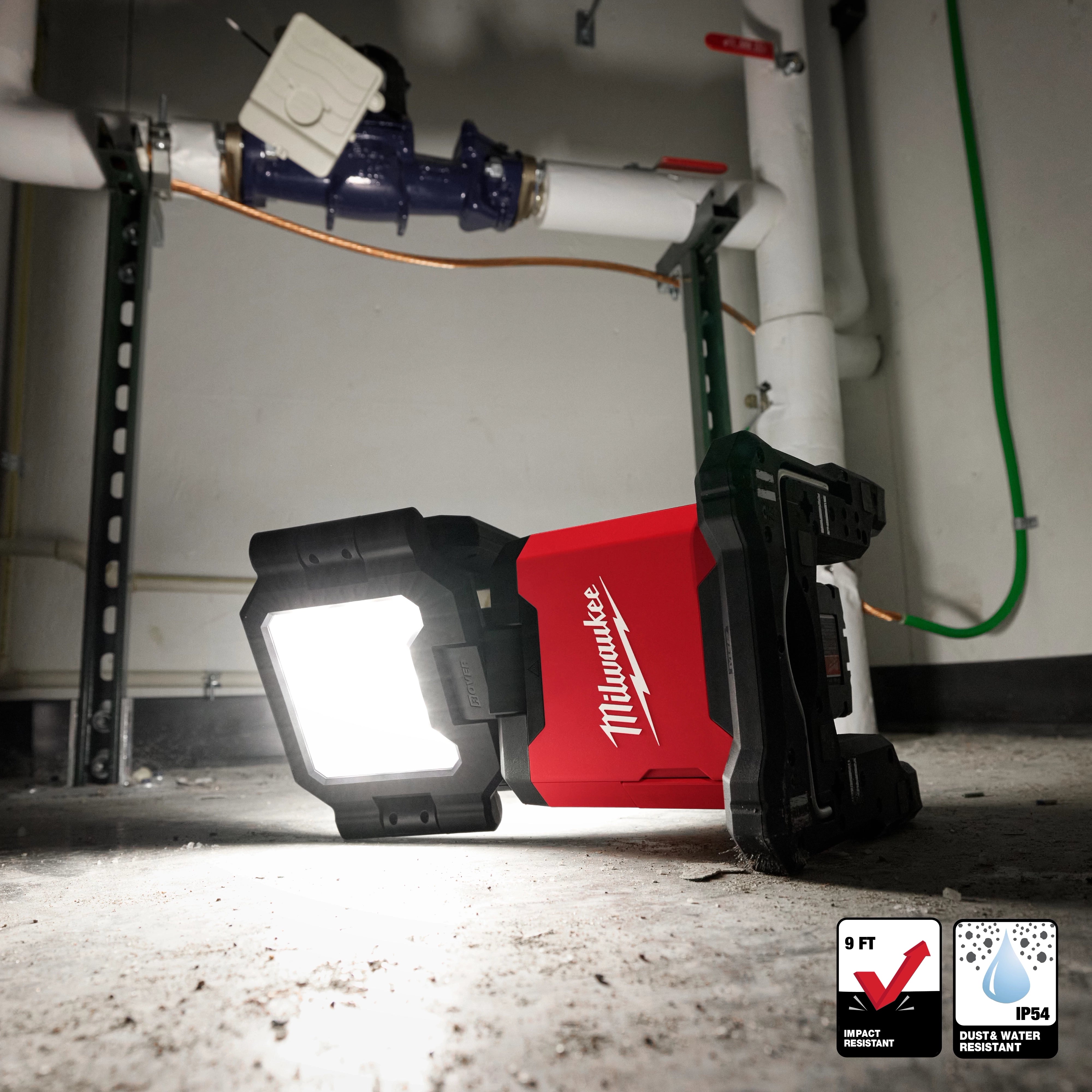 Milwaukee Tool 2368-20 M18 ROVER Flood Light - Mounting Features Hook and Magnets