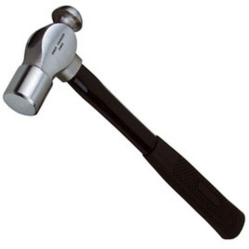 ATD Tools ATD-4039 24 oz Ball Pein Hammer with Fiberglass Handle, polished steel head - front angle view