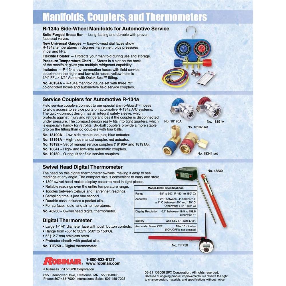 Robinair 18192 R-134A MANUAL COUPLERS