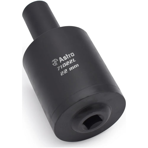 Astro Pneumatic 71022L 22mm Lug Nut Drum Socket angled view showing 1/2" drive end