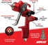 Aircat 6900 HVLP Spray Gun feature callout diagram showing stainless steel nozzle needle, fluid control knob, pattern control knob, air adjustment knob, and GEN1 PPS cup adapter