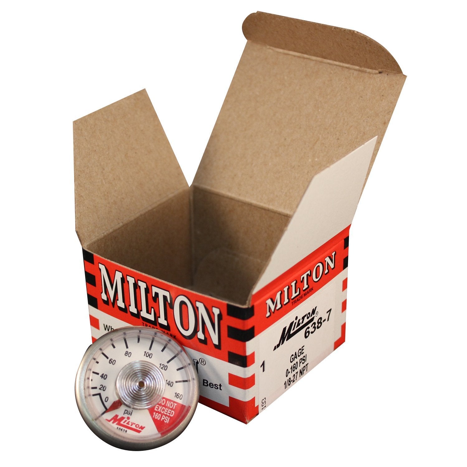 Milton Industries 638-7 Gage 0-160 P.S.I. 1/8"-27 NPT