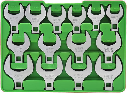 Jeu de clés Jumbo Crowfoot 1/2" Grip 14 pièces SAE