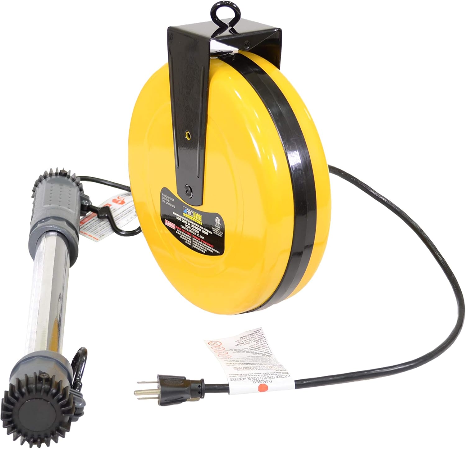 Alert Stamping 5050SM Pro-Lite 34 SMD LED Cord Reel Task Light,Yellow, Grey, Black