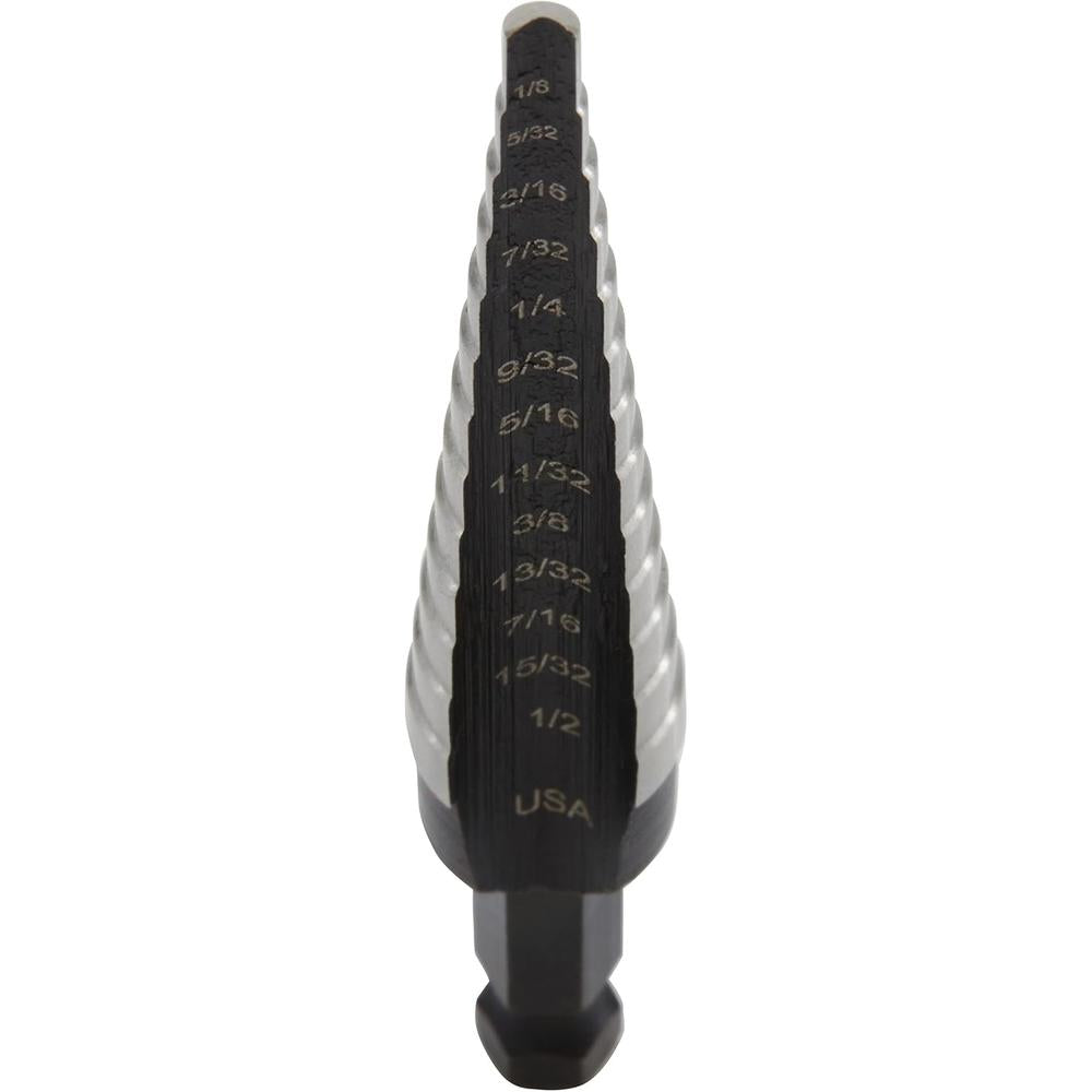 IRWIN Step Drill Bit. 1/8-Inch to 1/2-Inch Step. 1/4-Inch Shank (10231)