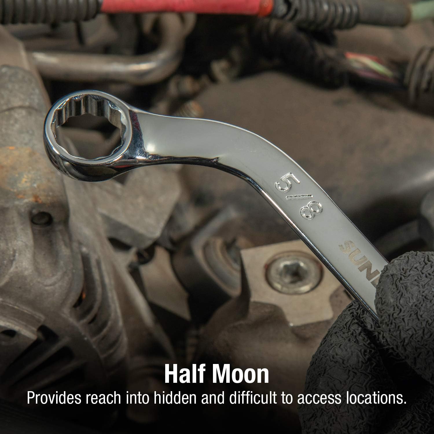 Sunex 9935 SAE Half Moon Wrench Set. 5-Piece by Sunex