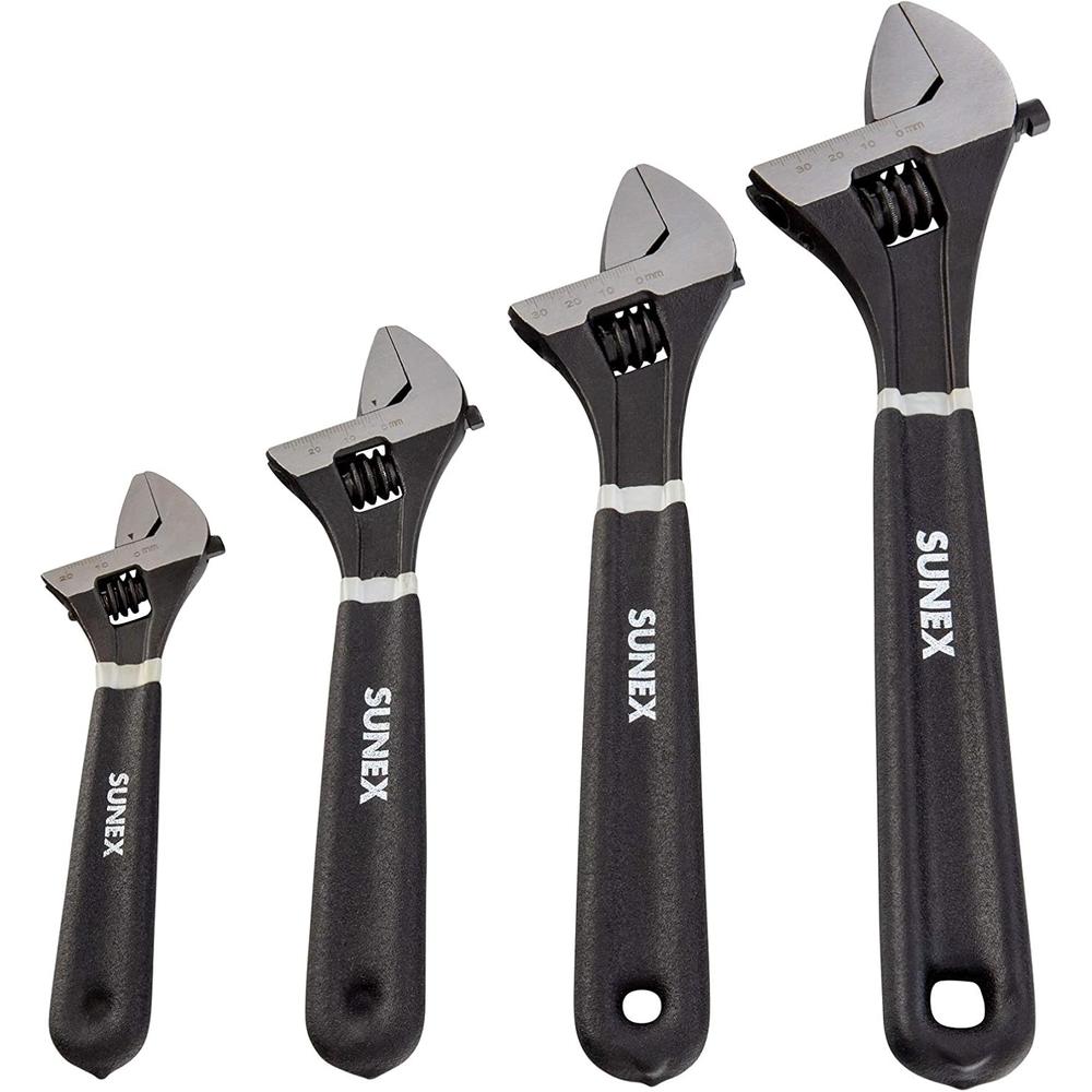 Sunex Tools 9618A 4 PC ADJUSTABLE WRENCH SET (6", 8", 10", 12")