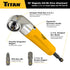 Titan Tools 16189 Perceuse magnétique à 90° et tournevis à embout, qualité impact, tige hexagonale 1/4"