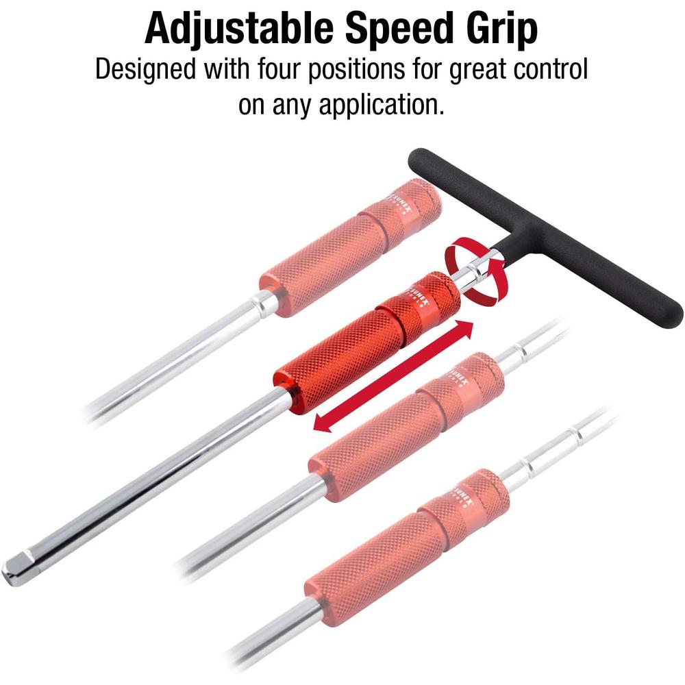 Sunex Tools 9727 2 Piece 1/4" And 3/8" Dr Adj T-Handle Speed Wrench Set
