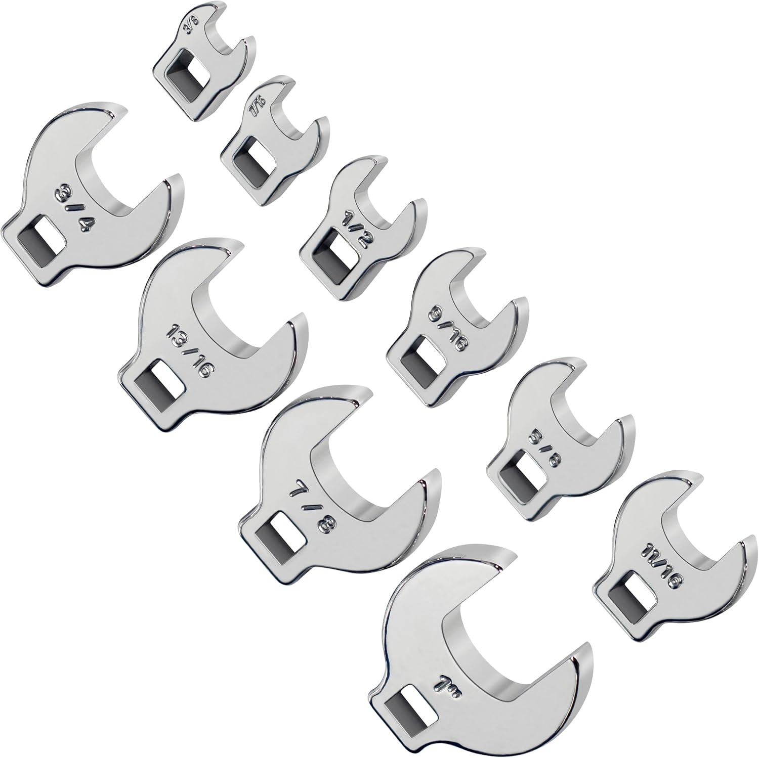 Titan Tools 17678 8pc 1/2" Drive Metric Jumbo Crowfoot Wrench Set