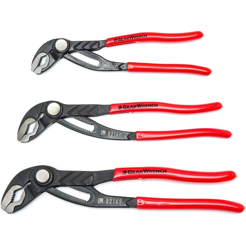 GEARWRENCH 82118 3 Pc. Push Button Tongue and Groove Plier Set