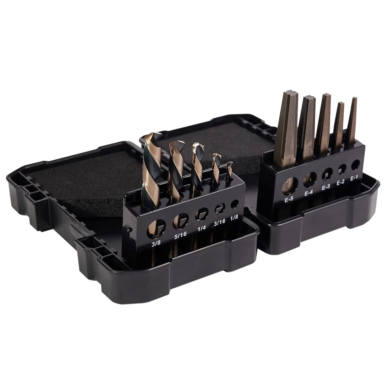 KnKut 10KK7-LHSQX 10-PC LEFT HAND SCREW MACHINE DRILL & SQUARE EXTRACTOR SET, 1/8"-3/8", SQE1-SQE5