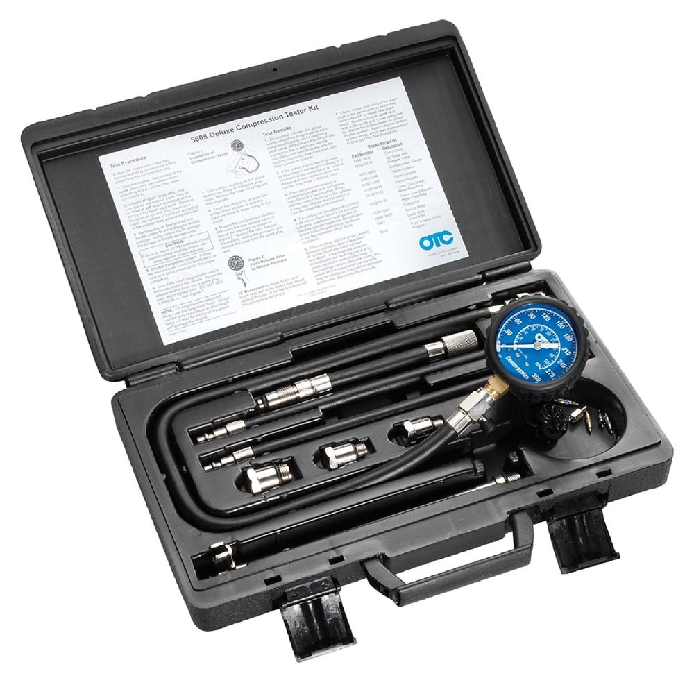 OTC Tools 5605 Deluxe Compression Tester Kit with Carrying Case for Gasoline Engines